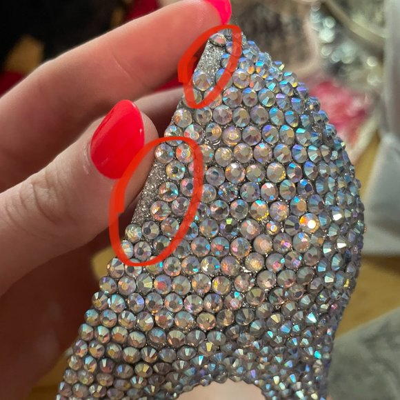 Christian Louboutin Lady Peep Toe Platform Pumps Custom Embellished Heels - Picture 13 of 13